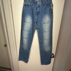 Fox Fire Y2K Vintage Stretch Dark Stone Wash Rhinestone V-Shapes Jeans NWT‎ 9